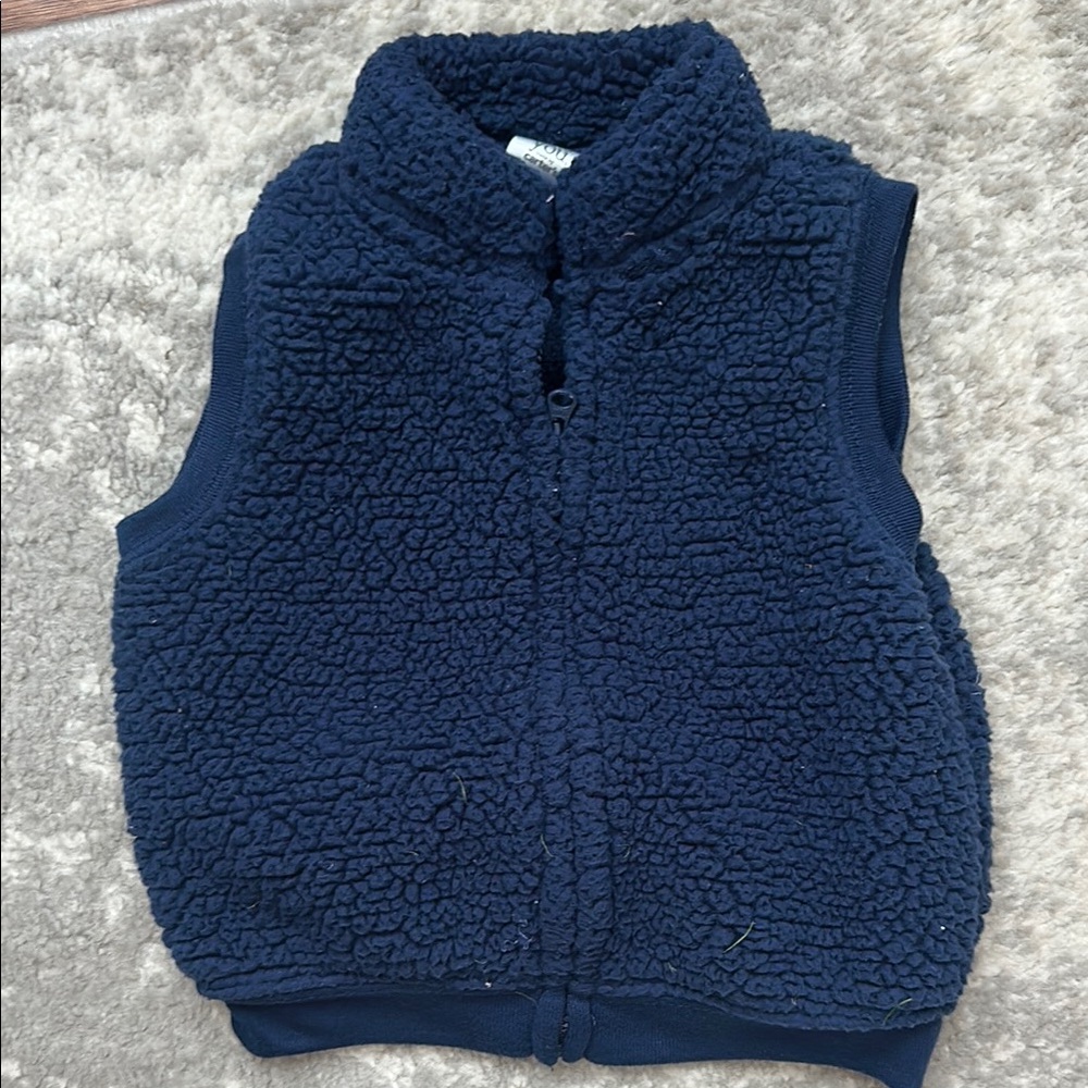 Carter's Blue Fleece Vest- 12month